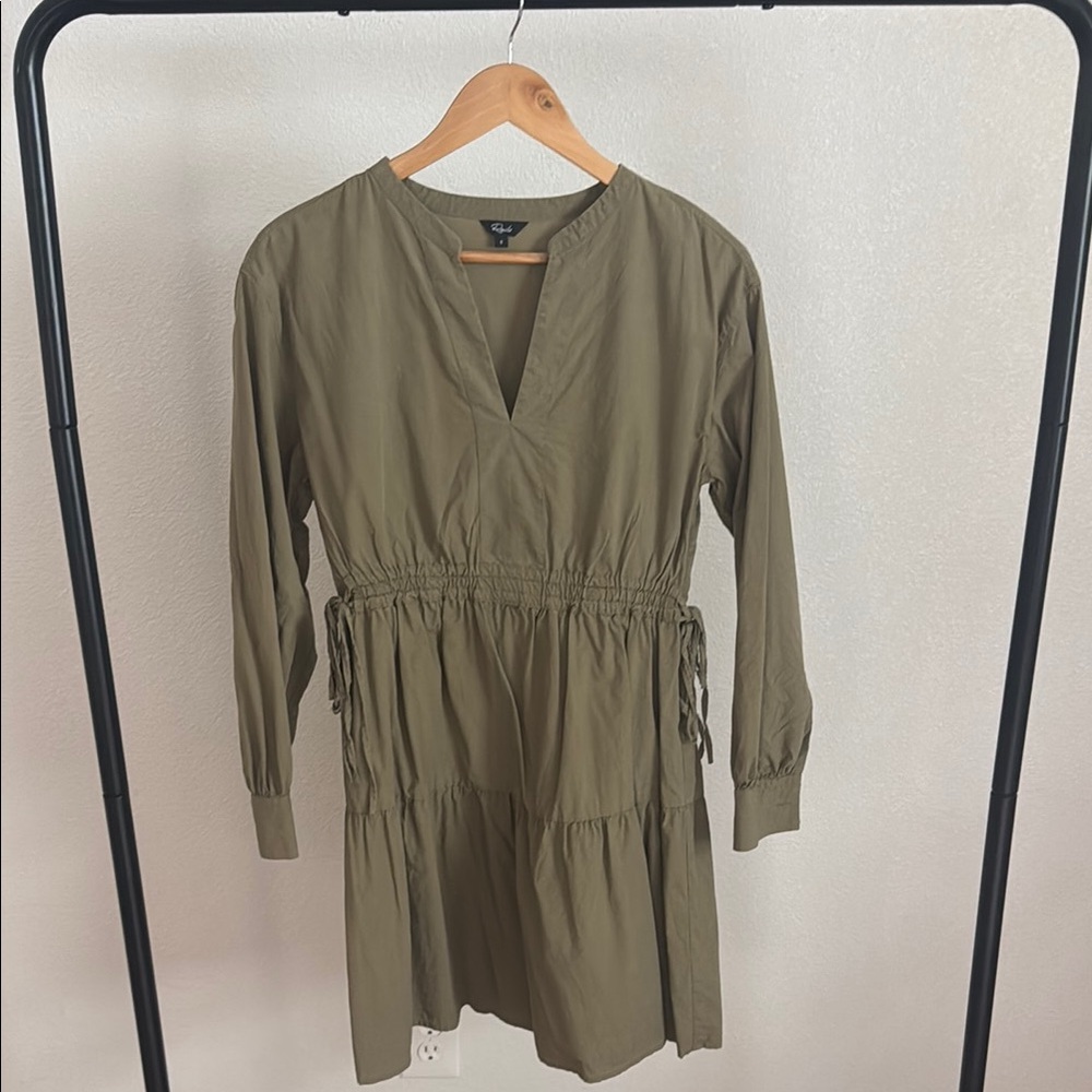 Rails Ivy Moss green tie waist tiered dress size s